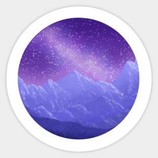 Mountains and night sky Sticker